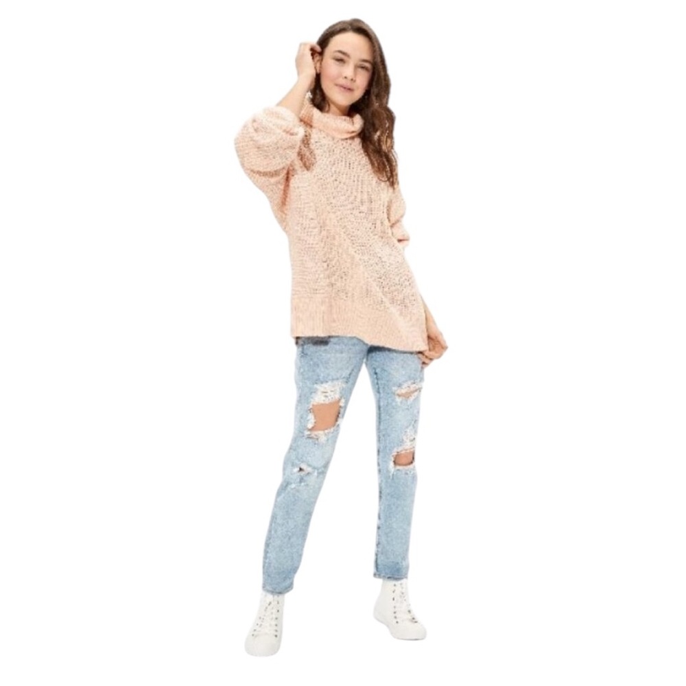 AMERICAN EAGLE woman's size large L oversized Dreamspun mock neck chunky sweater